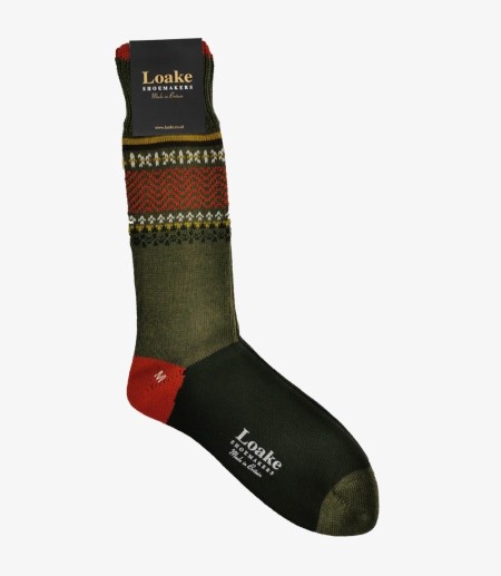 Loake Arran Socks Socken Herren Olivgrün | DE7310906