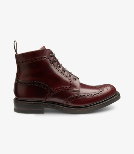 Loake Bedale Burgundy Boot Brogue Stiefel Herren Bordeaux | DE2236987