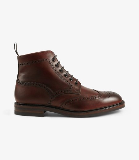 Loake Burford Brogue Stiefel Herren Bordeaux | DE8592152