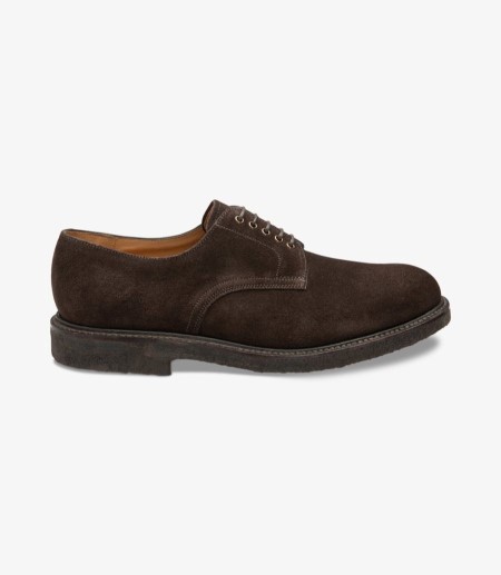 Loake Chichester Chocolate Brown Wildleder Plain-tie Derby Schuhe Herren Schokolade Braun | DE2621287