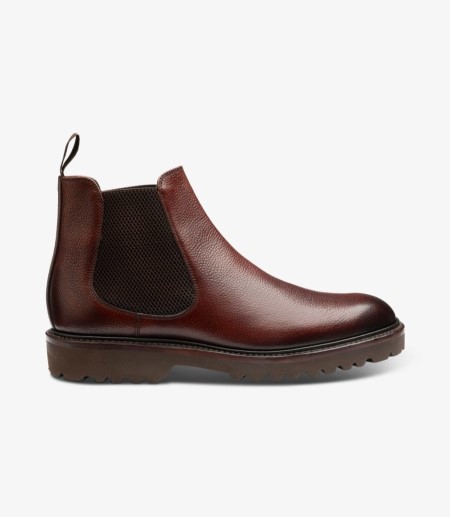 Loake Huxley Burgundy Grain Boot Chelsea Stiefel Herren Bordeaux | DE5428632