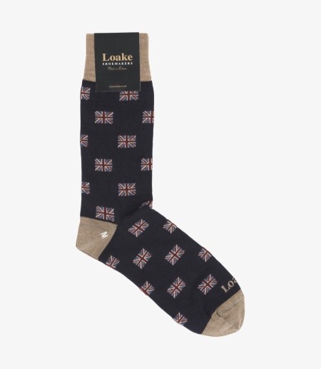 Loake Union Jack Socks Socken Herren Navy | DE9077619