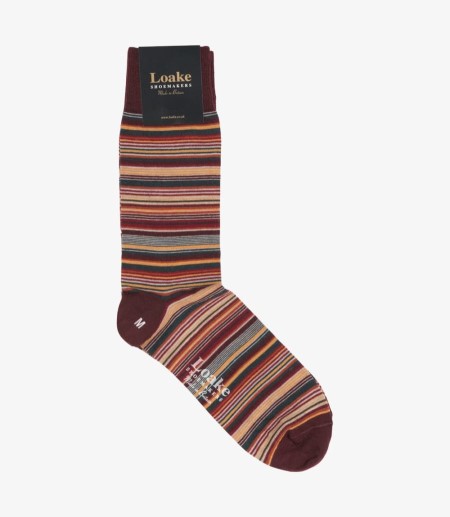 Loake Wine Narrow Stripe Socks Socken Herren Multi Colour | DE5469139